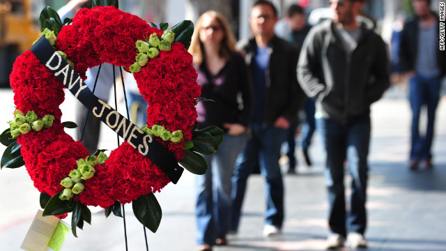 <br/>A wreath honoring Jones sits by the Monkees' star on Hollywood's Walk of Fame on Wednesday, February 29.