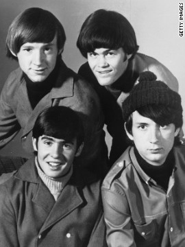 <br/>The Monkees -- Peter Tork and Micky Dolenz, top, and Davy Jones and Michael Nesmith -- pose for a group portrait in 1967. The pop group was created to star in an NBC sitcom and capitalize on the Beatles' teenybopper popularity. "The Monkees" TV series premiered in the fall of 1966.