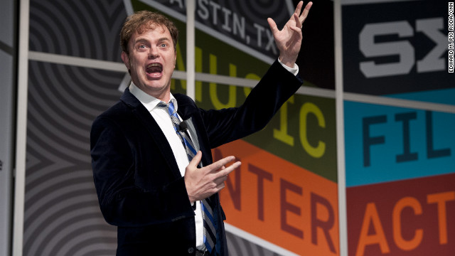 Actor Rainn Wilson spoke before thousands of fans Saturday at SXSW in Austin, Texas. He wasn't usually this silly.