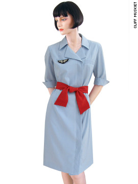 Muskiet has been collecting flight attendant ensembles since the early 1980s. 