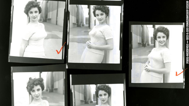 Shown here is a close-up of a contact sheet with pictures of Taylor on the set of "A Place in the Sun."<br/><br/><a href='http://life.time.com/culture/elizabeth-taylor-and-montgomery-clift-unpublished-photos/#1' >View more unpublished images of Elizabeth Taylor at Life.com.</a>