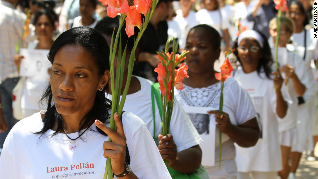 Cuba's Ladies in White march near a church in Havana's Miramar district, protesting human rights abuses on the island.