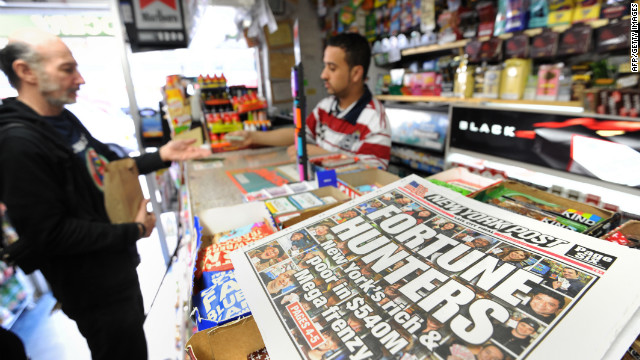 A New York Post headline touts the Mega Millions lottery as tickets are sold at a convenience store on the east side of Manhattan on Friday. No one has matched the magic five numbers and Mega Ball since January 24 -- a full 18 drawings with no winner. Given the pace of ticket buying, the jackpot will go even higher before the drawing.