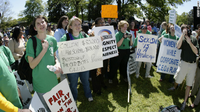 Overheard on CNN.com: Women in Augusta National? How about men in ladies' room?