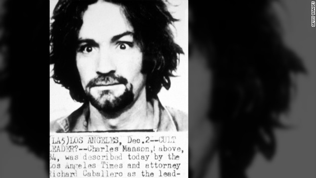 This 1969 mug shot shows Manson soon after the murder of actress Sharon Tate.