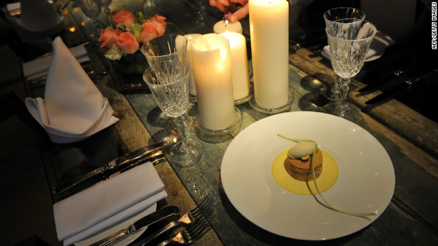 The dessert course in the recreation of the last meal served on the Titanic, marking the 100th anniversary of the shipwreck.