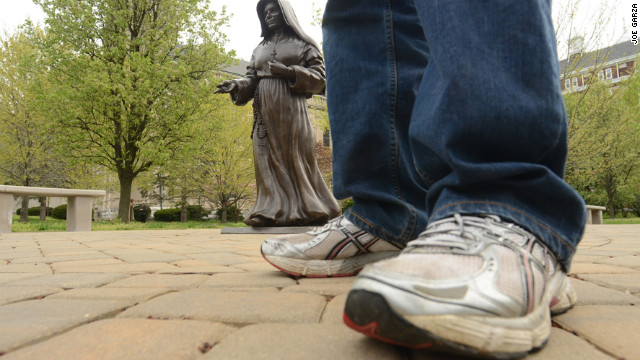 Unlikely spiritual pilgrim walks 70 miles from frat house to shrine