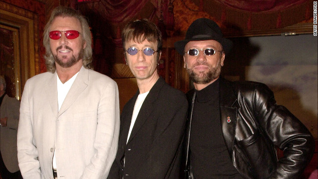 Barry, Robin and Maurice pose at a New York press conference in 2001 announcing the release of the Bee Gees album "This is Where I Came In."