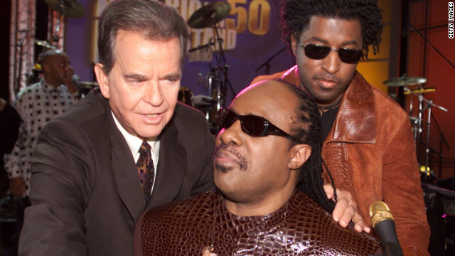 Clark, Stevie Wonder and Babyface at the taping of "American Bandstand&squot;s 50th...A Celebration" at the Pasadena Civic Auditorium in Pasadena, Ca. Saturday, April 20, 2002. 