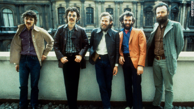 Rick Danko, Robbie Robertson, Levon Helm, Richard Manuel and Garth Hudson of The Band pose for a group portrait in London in 1971.