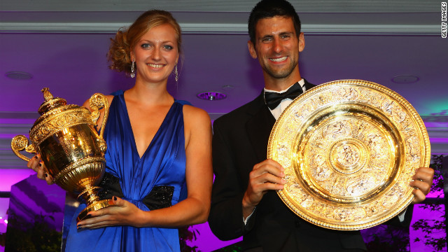 Petra Kvitova of the Czech Republic and Novak Djokovic of Serbia will be hoping to defend their Wimbledon titles in July -- earning a 4.5% increase in prize money if they do. Singles champions will now receive £1.15 millon ($1.85 million). <br/><br/>