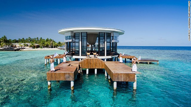 If there were a pictographic encyclopedia of the world, this is what you'd see under the "dream honeymoon" entry -- a villa in the middle of Maldives' crystal clear water. Things could get even more spectacular, if this <a href='http://edition.cnn.com/2013/06/10/travel/space-age-underwater-hotel-maldives/index.html'>underwater, space-age hotel</a> ever gets built. 