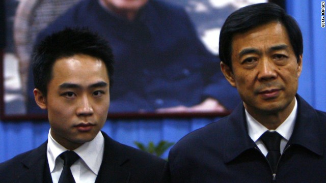 Bo Guagua (left) defended his father, Bo Xilai, in a statement he posted to his Tumblr. 