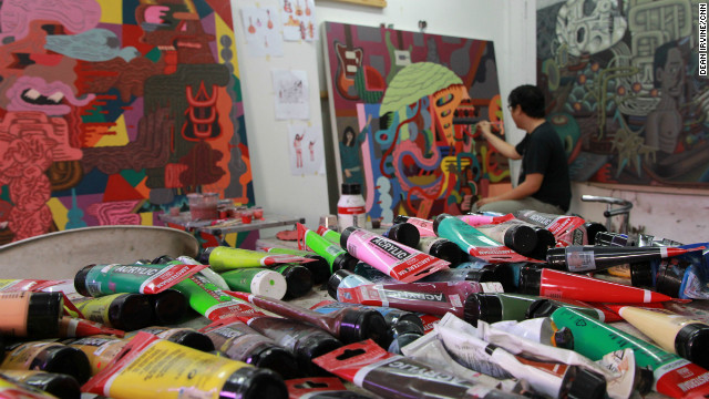Louie Cordero has been conjuring up canvasses and sculptures in his Manila studio for over ten years. 