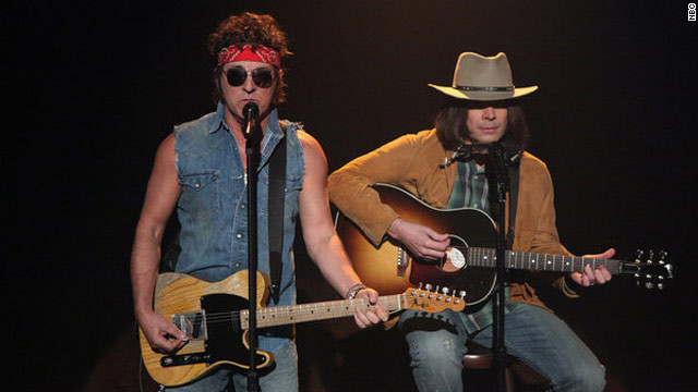 Bruce Springsteen and Jimmy Fallon, as Neil Young, perform on the March 2, 2012 episode of 