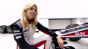 Female F1 driver De Villota in profile