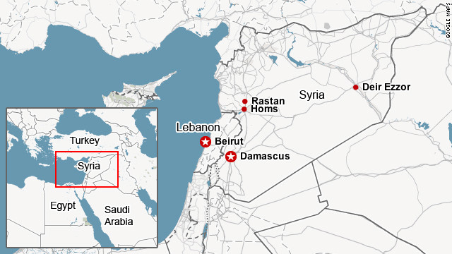 Map shows area of most recent clashes