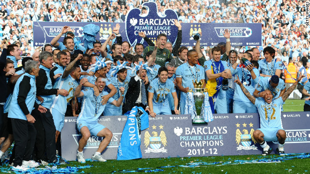 Manchester City beat archrivals and neighbors Manchester United to the English Premier League title on goal difference, after two goals in stoppage gave Roberto Mancini's side a 3-2 victory against Queens Park Rangers.