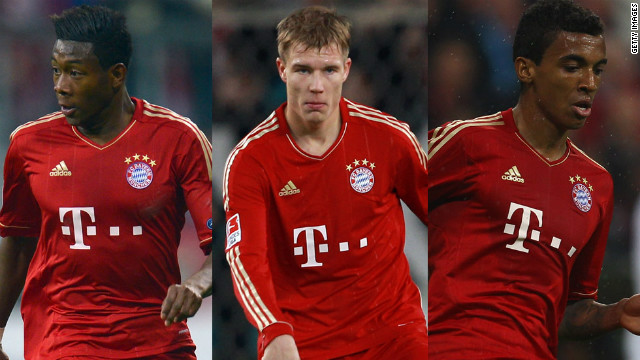 Bayern will be without (from left) David Alaba, Holger Badstuber, Luiz Gustavo, as the trio are suspended after being booked in the second leg of the semifinal against Real Madrid.