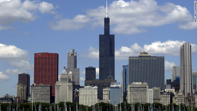 Completed in 1974, Chicago's Willis Tower (formerly called Sears Tower) has an architectural height of 1,451 feet (442.1 meters) and is occupied by 1,354 feet (412.7 meters). 