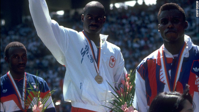 For Johnson it was the pinnacle of a life's work. But it was not to last long as a South Korean journalist broke the story that Johnson had failed a drugs test after traces of the anabolic steroid Stanozolol were detected. Johnson was stripped of his medal, his record and his title from the previous year's World Championship. Lewis was handed the gold, Christie the silver and Calvin Smith the bronze.
