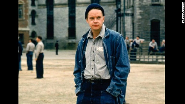 <strong>"The Shawshank Redemption":</strong> Stephen King's novella "Rita Hayworth and Shawshank Redemption" appears in his 1982 collection "Different Seasons." It's about a wrongly convicted banker who slyly figures out a way to escape from prison. Tim Robbins (pictured) plays the banker in the 1994 film; Morgan Freeman plays his convict friend, Red.