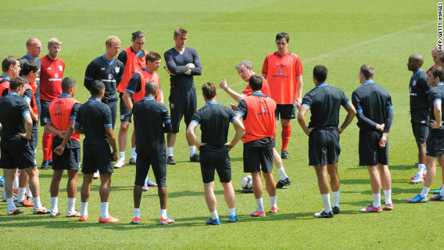 Communication is 80% to 90% of management, according to Ramon Vega. Here, England coach Roy Hodgson gets his message across to his players.