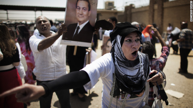 Mubarak's supporters react to news of the guilty verdict.