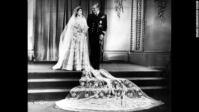 November 20, 1947: Prince Philip and Princess Elizabeth at Buckingham Palace after their wedding.