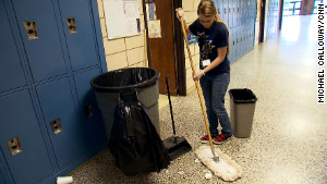 Dawn Loggins says the worst thing about cleaning is snuff cans in urinals.