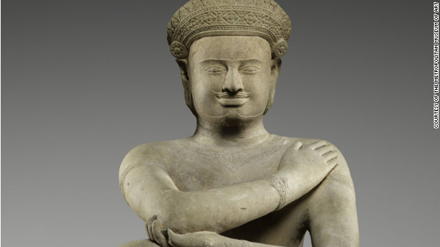 This kneeling figure at the Metropolitan Museum of Art was estimated to have been carved around 921 to 945.