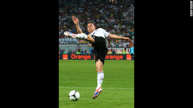  Lukas Podolski of Germany in action during the Germany-Portugal match.