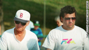  Whitey Bulger (left) and Kevin Weeks on a walk around Castle Island. 