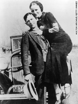 Clyde Barrow and Bonnie Parker robbed banks across America before meeting their end when police and federal agents ambushed them on a dirt road in Louisiana in 1934. 