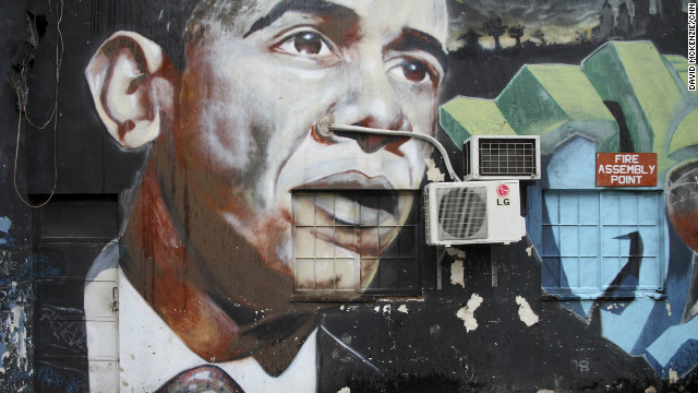 U.S. President Barack Obama is another of the group's non-corruption paintings.