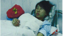 Chinese mother Feng Jianmei after her abortion operation.