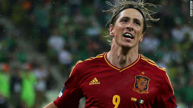 Fernando Torres scored his first goals in a tournament for Spain since his winner in the Euro 2008 final.