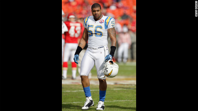 Shawne Merriman, then of the San Diego Chargers, was suspended for four games after testing positive for steroids in 2006. 