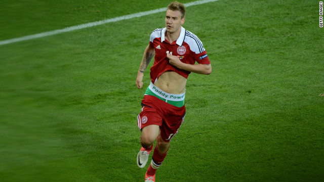 Denmark's Nicklas Bendtner was given a one-match ban and a $126,000 fine after he lifted his shirt to reveal a betting company's logo on his underwear while celebrating a goal against Portugal in a Euro 2012 group game. 