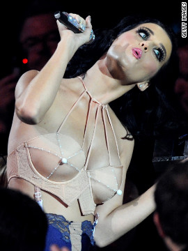 This risqu bra top caused viewers to do a double take during the MTV European Music Awards in 2009.