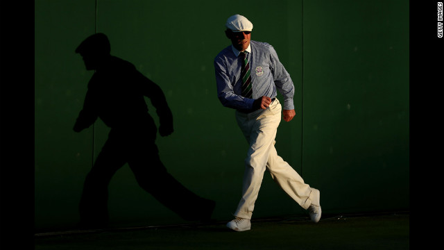 A general view of a line judge on day four of Wimbledon June 28.