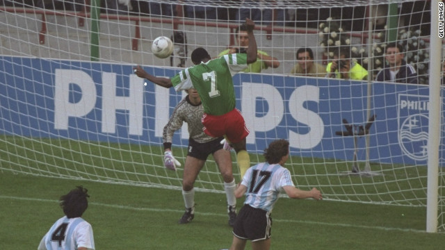 Argentina, captained by the legendary Diego Maradona, entered the 1990 World Cup as champions but the South Americans suffered a shock 1-0 defeat by Cameroon in the tournament's opening match. Francois Oman-Biyik headed the Africans' winner.