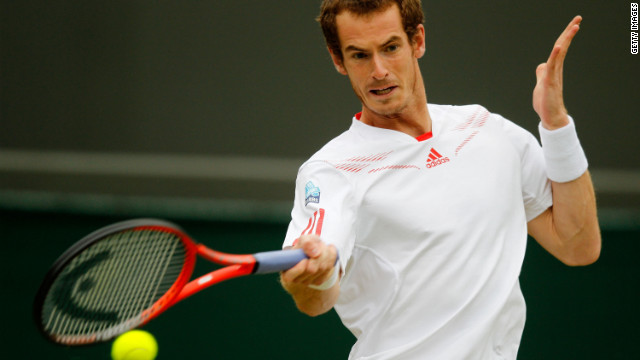 Andy Murray of Great Britain returns a shot to Marin Cilic of Croatia on Monday.
