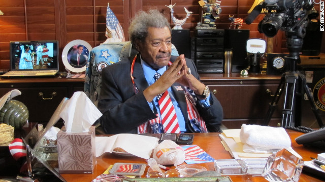 Don King, 81, sits at his desk at his South Florida office, which is more like a museum than an office. Known as a boxing promoter, King says he aspires to use the sport "as a catalyst to bring people together." 