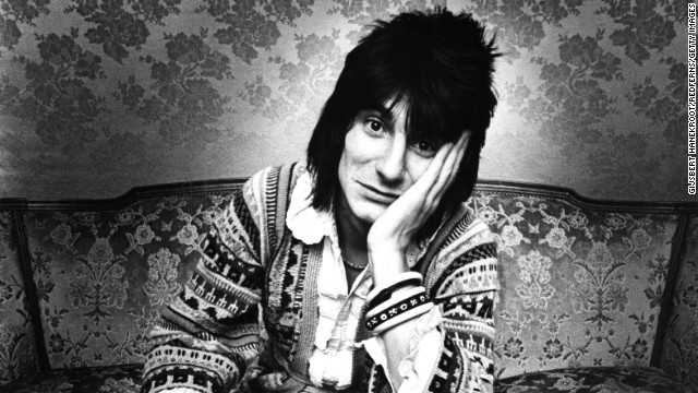 Ronnie Wood, pictured in Brussels, Belgium, in 1976. The guitarist joined the band the previous year, though he continued to collaborate with artists including Rod Stewart, Bob Dylan, Prince and Eric Clapton. 