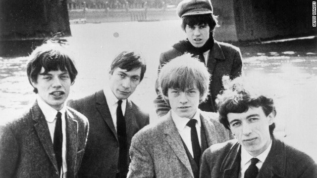 The young band pose for a portrait in a boat, 1964. From left to right are: Mick Jagger, Charlie Watts, Brian Jones, Keith Richards and Bill Wyman. Bassist Wyman joined the Stones in 1962 before leaving in 1993.