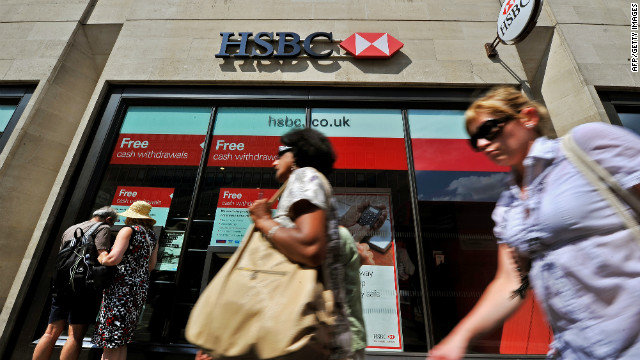 An HSBC bank branch is pictured in central London on August 1, 2011.