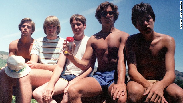 Five teenagers posed for a photo at Copco Lake in 1982 that started a tradition spanning 30 years. The men plan to keep posing for the photo every five years until they die. From left to right: John Wardlaw, Mark Rumer, Dallas Burney, John Molony and John Dickson. 
