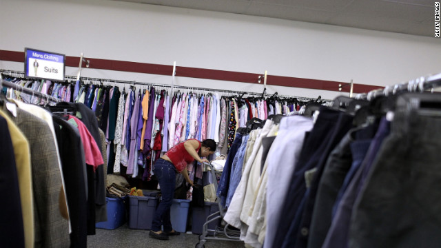 A woman shops at a Salvation Army thrift store recently in Utica, New York. 