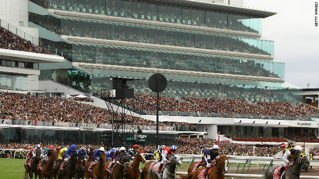 Australia's premier racecourse, Flemington, is home to the Melbourne Cup -- the country's richest race. After multiple renovations its three grandstands boast a total capacity of 130,000 people. The current appearance of the stands come courtesy of a $55 million revamp in 2000. Flemington even has its own railway branch line, shuttle bus and tram route to transport its huge crowds.